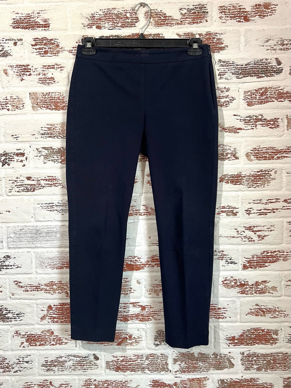 Talbots Chatham Ankle Pants 6P Petite Dark Cropped Navy Blue Stretch Slim Leg